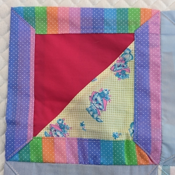 Handmade block baby quilt - Picture 5 of 7